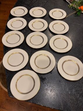 Lenox Imperial Gold and Cream Bread  Plates